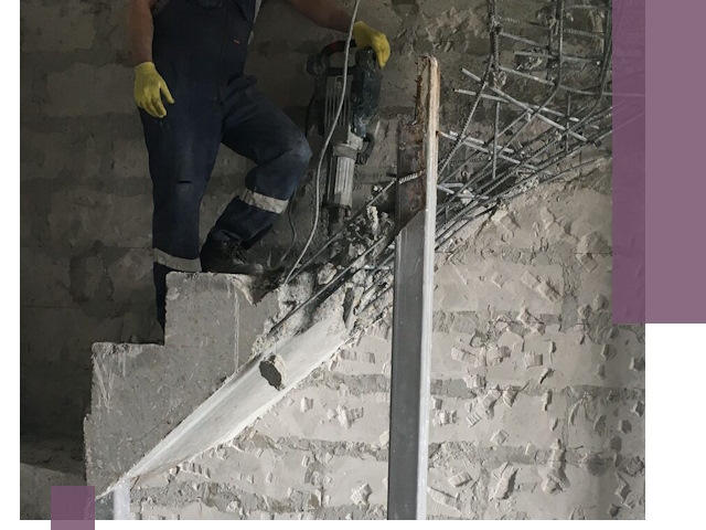 Демонтаж металлических и бетонных лестниц в Мысках