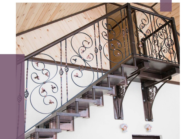 Кованые лестницы в Мысках от 79115 руб. под ключ