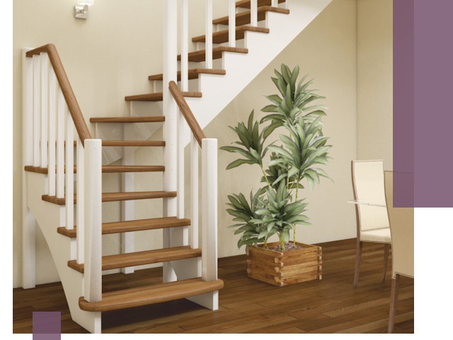 Г-образные лестницы под ключ в Мысках — изготовление и монтаж