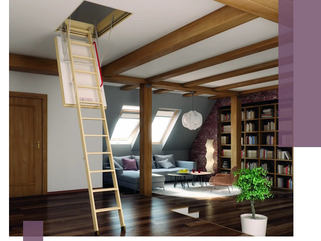 Чердачные лестницы под ключ в Мысках: изготовление и монтаж