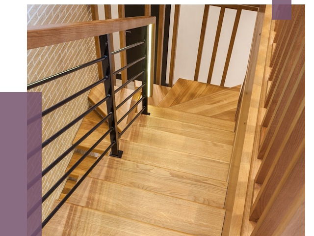 Лестницы из ясеня в Мысках под ключ от 9940 руб. 