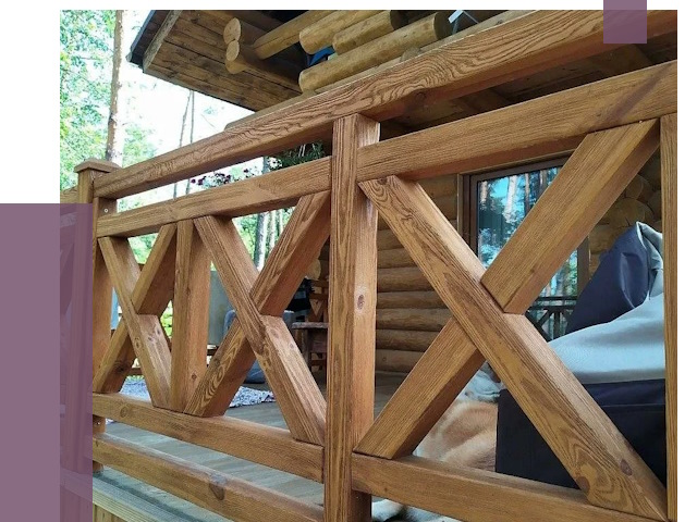 Деревянные перила под ключ в Мысках от 7607 руб. 