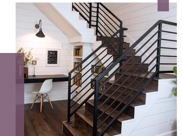 Перила для лестницы в доме в Мысках от 7354 руб. — ПРОЛЁТ-Мси