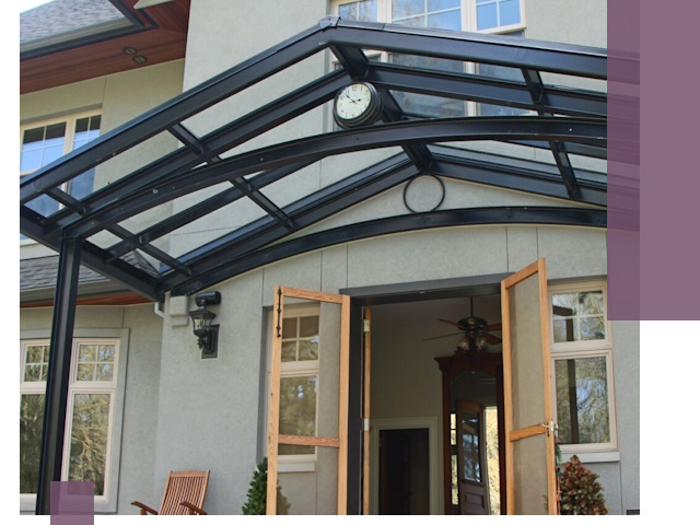 Изготовление и монтаж навесов и козырьков в Мысках