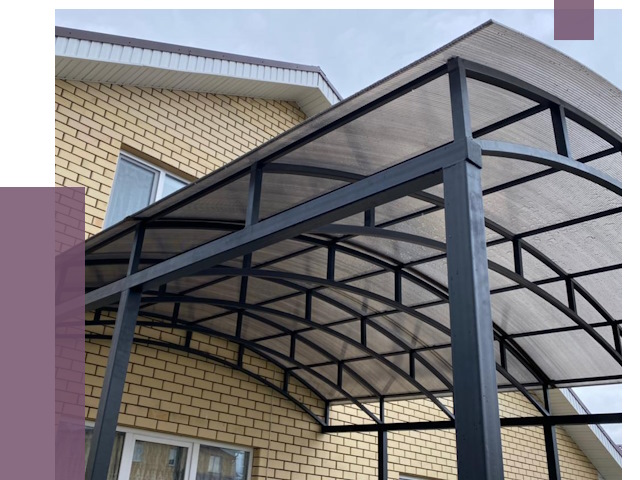 Монтаж козырьков в Мысках от 11411 руб. | ПРОЛЁТ-Мси