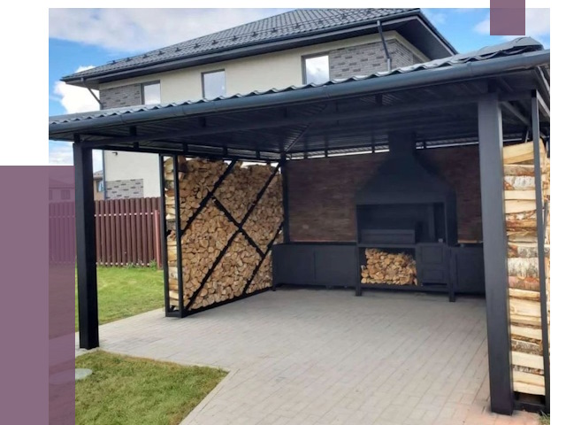 Навесы для барбекю в Мысках от 12628 руб. под ключ | ПРОЛЁТ-Мси