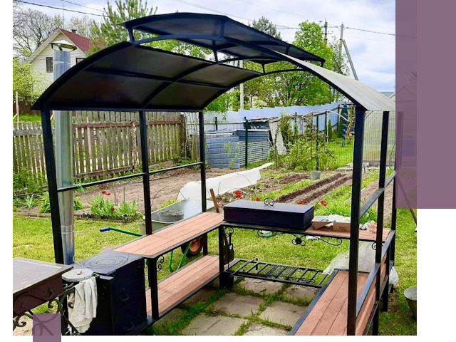 Навесы для барбекю в Мысках: изготовление, монтаж и демонтаж