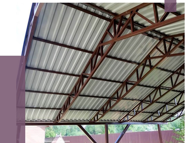 Навесы из профнастила в Мысках от 7303 руб. | ПРОЛЁТ-Мси