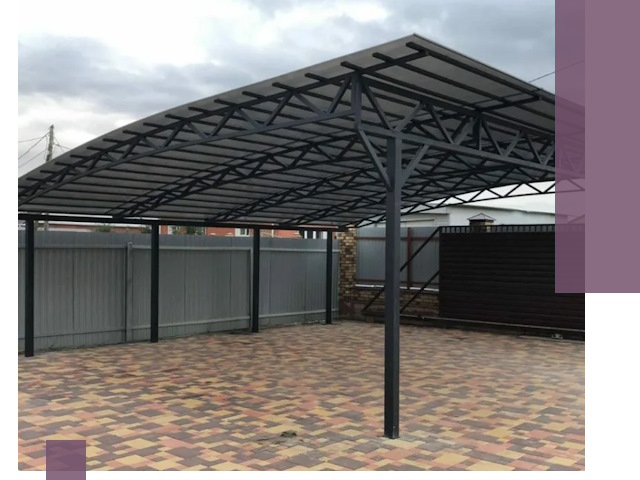 Металлические навесы под ключ в Мысках — изготовление и монтаж