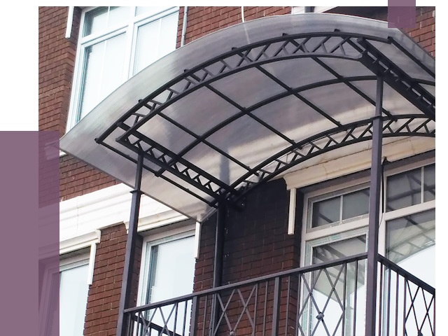 Козырьки над балконом в Мысках от 8571 руб.  | ПРОЛЁТ-Мси