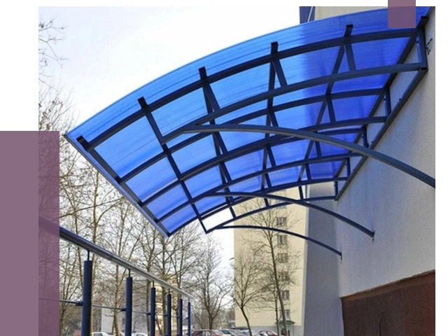 Козырьки из поликарбоната в Мысках от 4260 руб. под ключ | ПРОЛЁТ-Мси