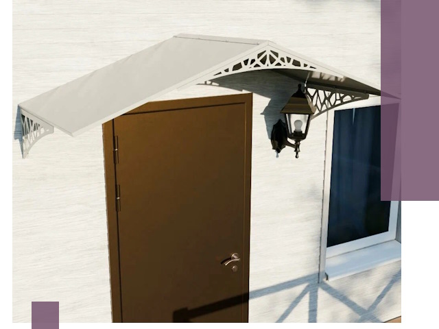 Металлические козырьки на входы и террасы в Мысках