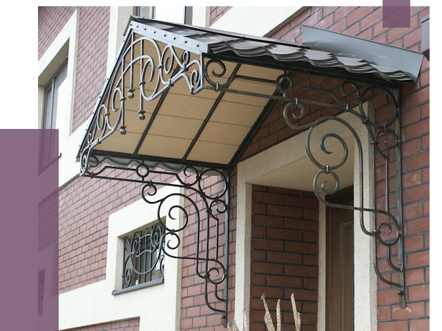 Двускатные козырьки в Мысках под ключ от 12679 руб.