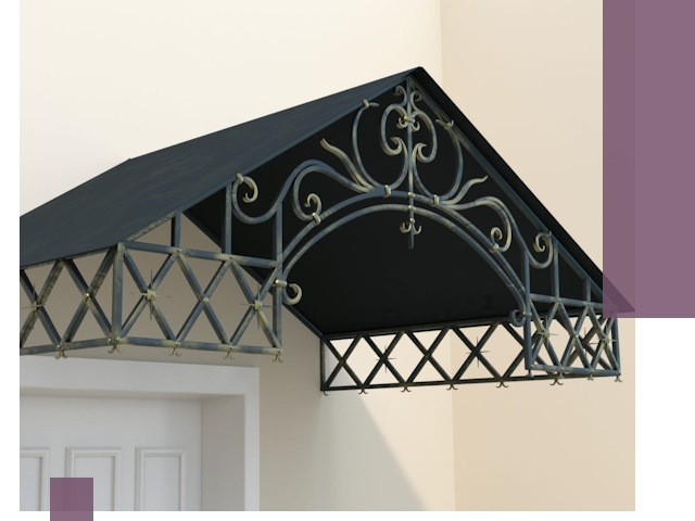 Двускатные металлические козырьки под ключ в Мысках